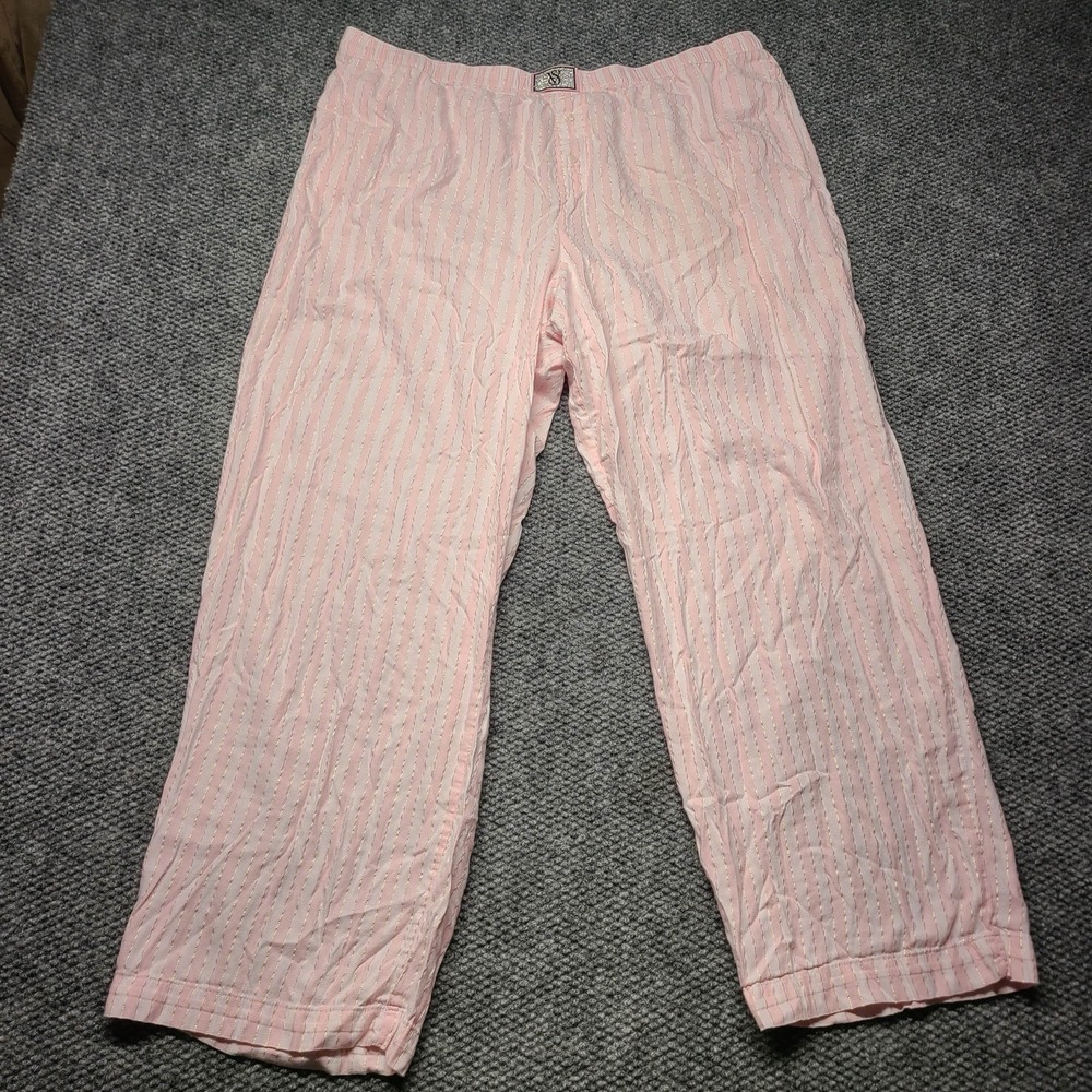 Victoria's Secret Iconic Pink Striped Pajama Lounge Pants Read*** RHINESTONE